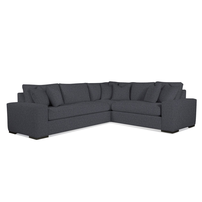 Memphis Sectional, Frost White, Right Hand Facing, Brown Geometric, 0456-33