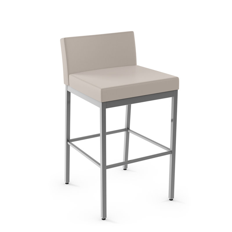 Tabouret de bar et de comptoir Felker, Crème, Tabouret de comptoir (assise de 26 po de hauteur), Gris lustré