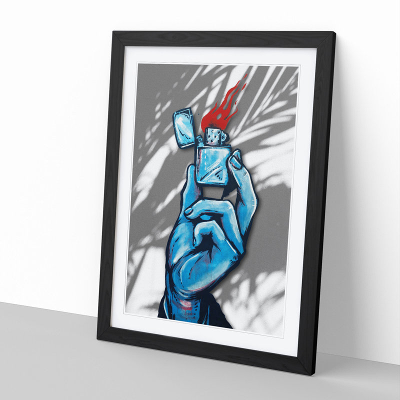 Lighter - Picture Frame Painting, Black Framed, 36cm H x 27cm W x 2cm D