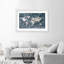 World Map In Marble Grey - Single Picture Frame Print-451834283-451834273