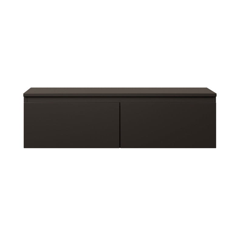 Syvanna Wall-Mounted TV Cabinet, Black, 28.4cm H x 100cm L x 31.8cm W