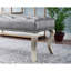 Banc capitonné en tissu avec garniture cloutée-2086375416