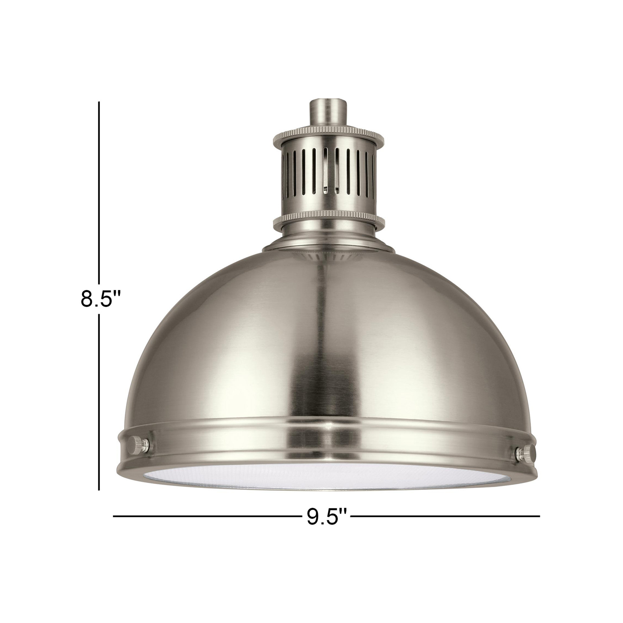 Single Light Glass Dimmable Pendant, No, Brushed Nickel