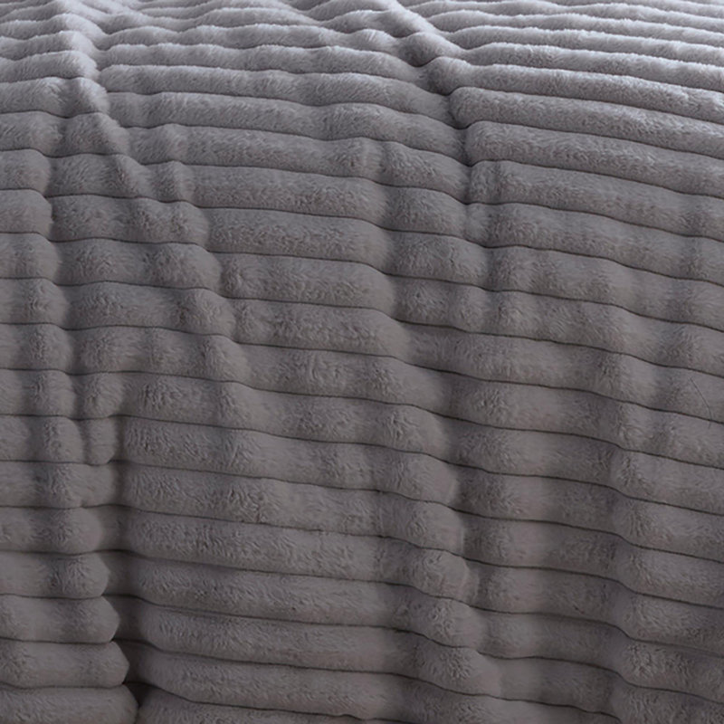 Polyester Striped Duvet Cover Set with Pillowcases Included, Single Duvet Cover + 1 Standard Pillowcase, Grey