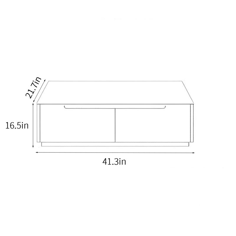 Modern simple rock slab modern grey coffee table, 16.5" H x 41.3" L x 21.7" W