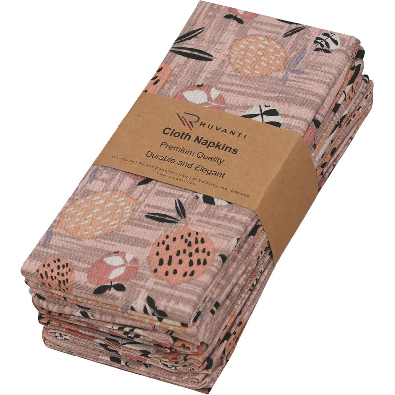 Cloth Napkins Printed, 100% Cotton Table Napkins, Multi-Pattern Square Napkins, 20+ Color, Dusty Palette