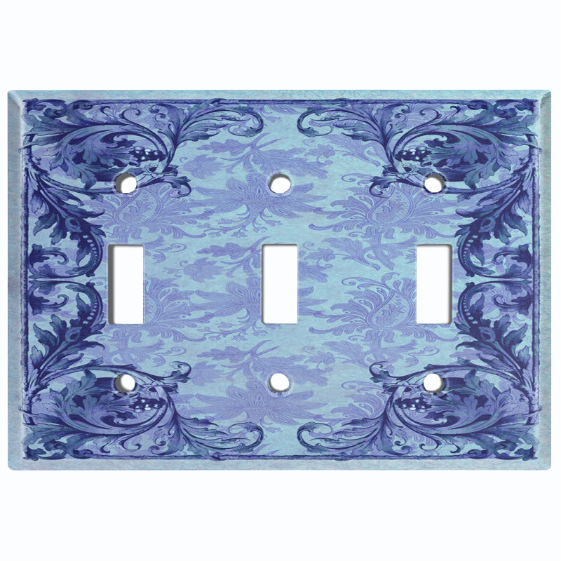 Patterned 3 - Gang Toggle Light Switch Standard Wall Plate
