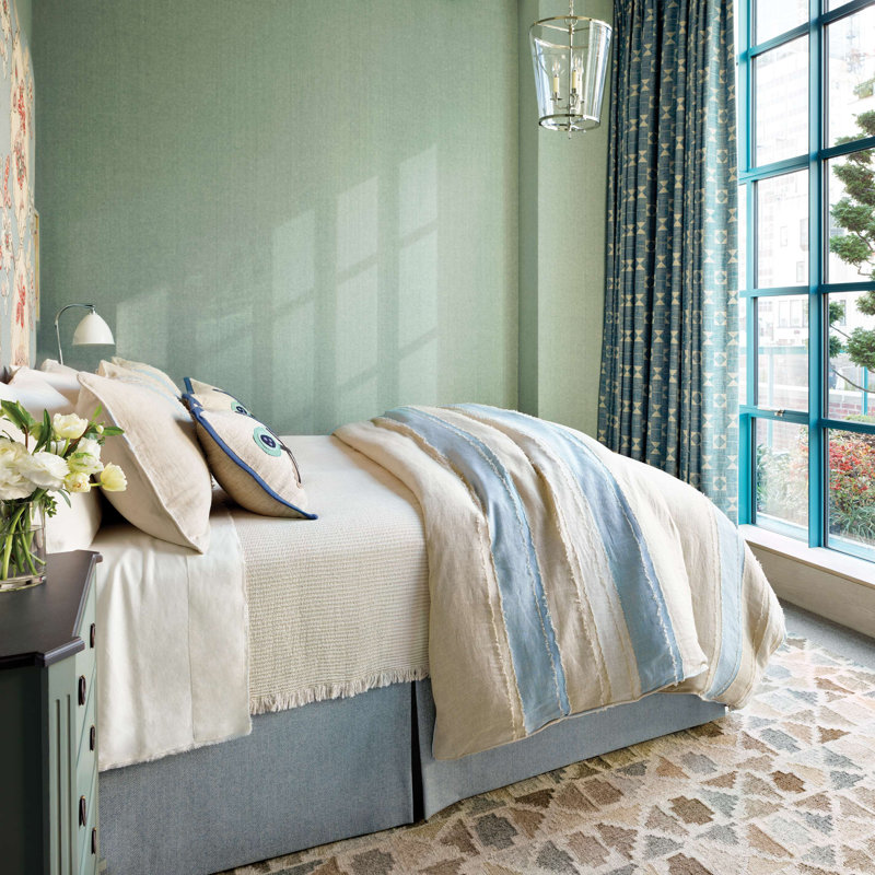 Moon Hills Linen Duvet Cover, Lapis, Full/Queen Duvet Cover