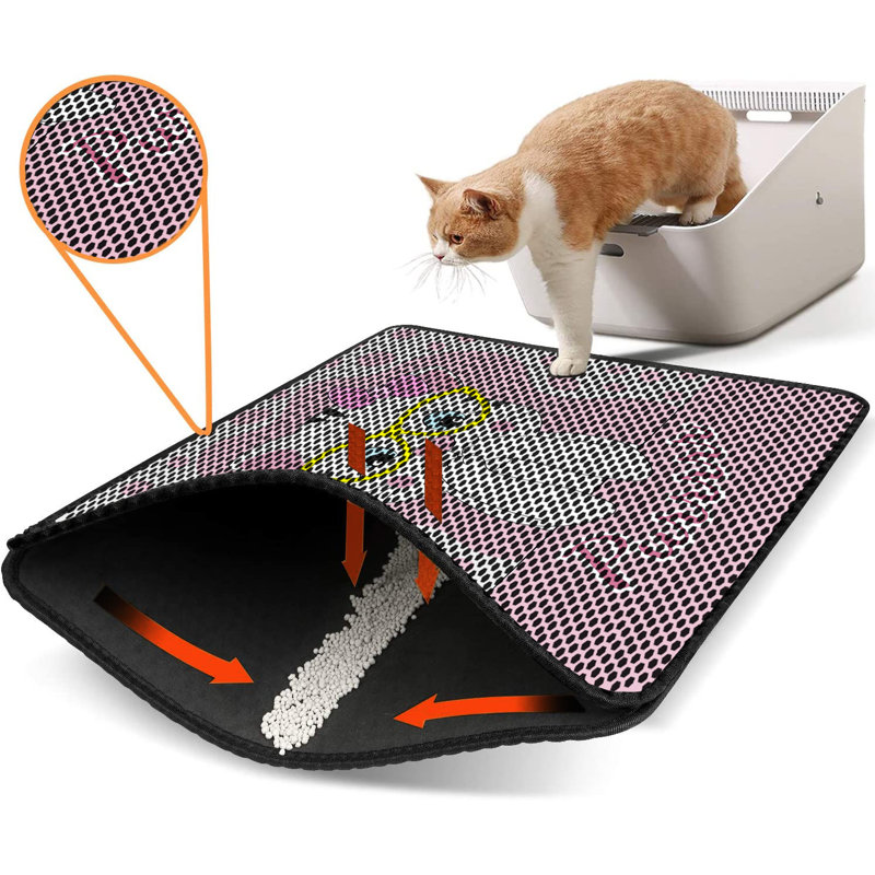 Premium Cat Litter Mat, 18 x 24 inches | 50% PVC / 50% Polyester, Machine Washable & Vacuum Friendly | Durable, Easy-Clean Design for Pet Owners | Protect Your Floors from Litter Messes