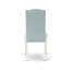 Ensemble de table de salle à manger 9 pièces comprenant une table de salle à manger rectangulaire avec feuille papillon et 8 chaises parsons en tissu bleu bébé, lin blanc-681217971-681217970-759407092