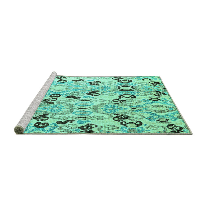 Carmeletta Washable Oriental Indoor Rug, Round 3'