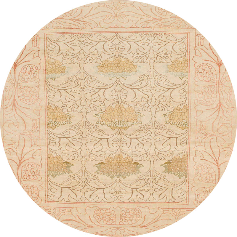 Wool Abstract Indoor Rug, Round 5'