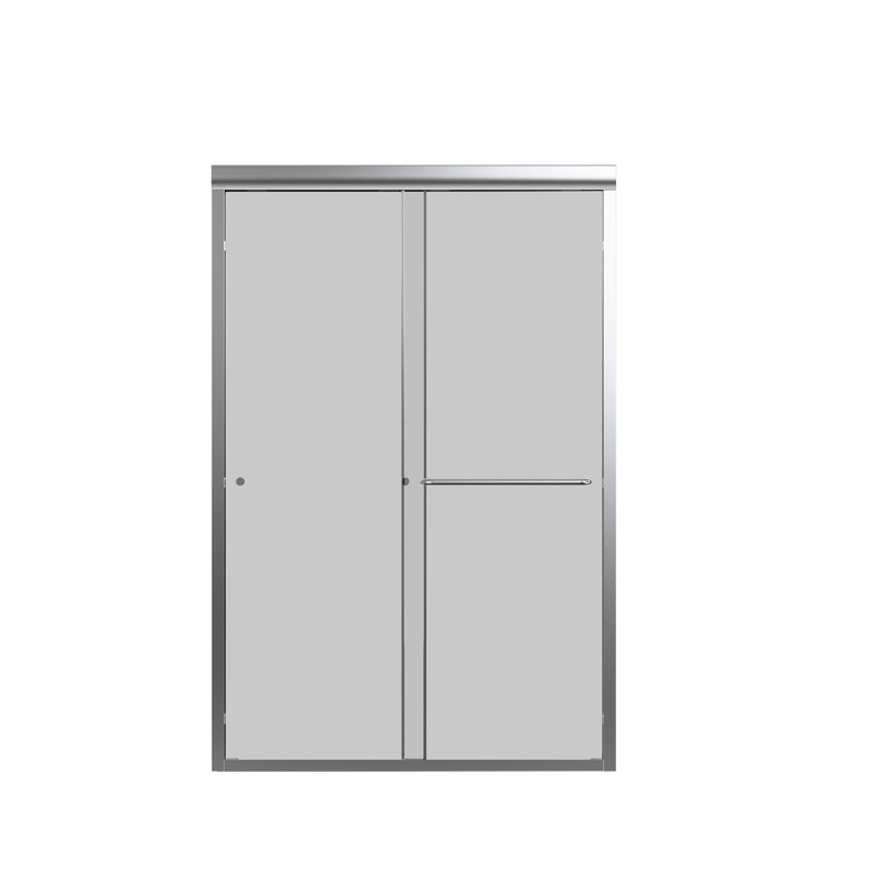 44"-48"W*72" H Semi-Frameless Double Sliding Shower Door, Bypass Shower Door, 1/4" (6Mm) Thick Sgcc Tempered Glass Door, Chrome