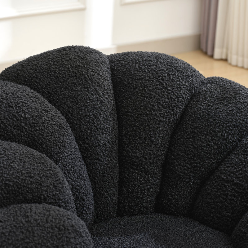 Chaise pivotante rembourrée Cerone, Noir