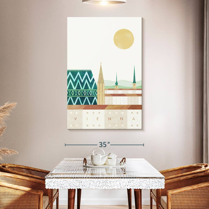 Affiche de voyage rétro Nicci Vienna, H 51 po x l 34 po