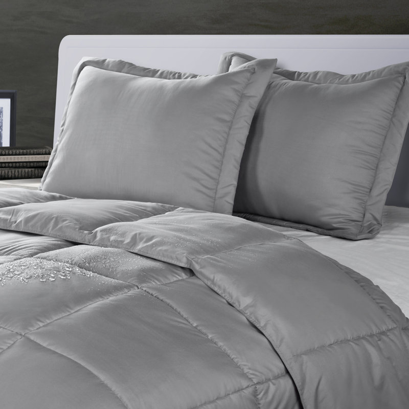 Ensemble d'édredon , Édredon pour lit simple + 1 taie décorative stan, Argent