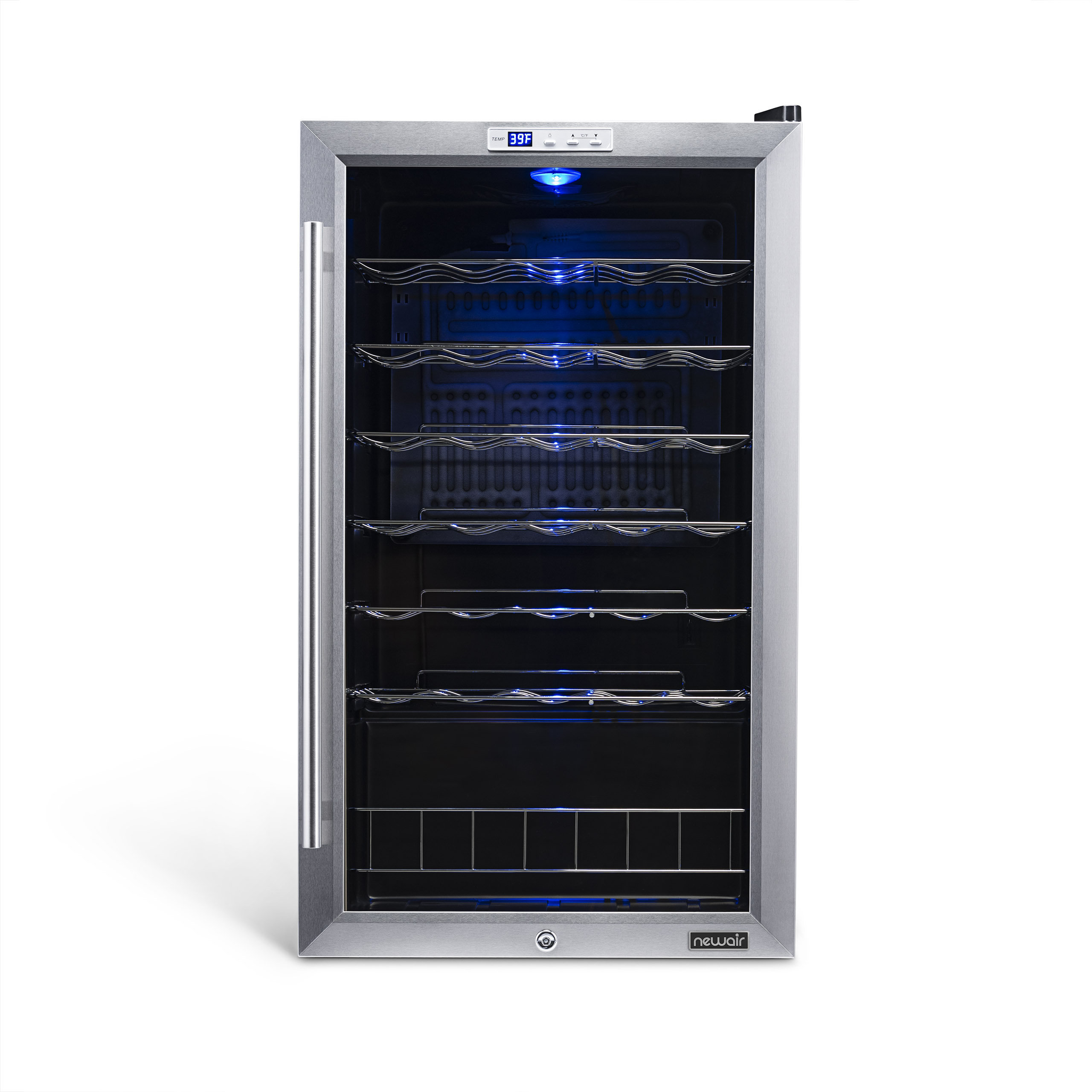 NewAir 33 Bottle Compressor Wine Cooler, Stainless Steel