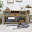 Console rectangulaire en bois manufacturé brun massif
