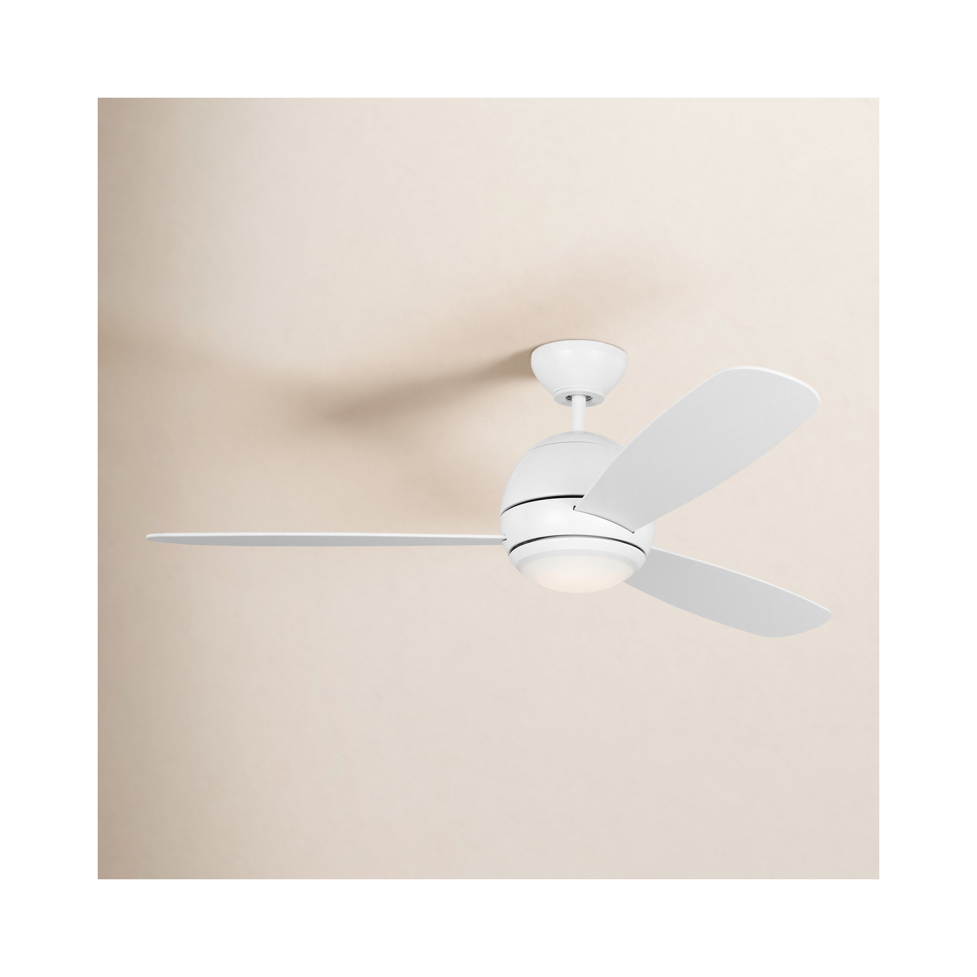 Erina 52'' 3 Blade Ceiling Fan with LED Light Kit, Matte White, Matte White