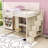 Full Size Loft Bed with Desk and Staircase,Shelves-2022370846