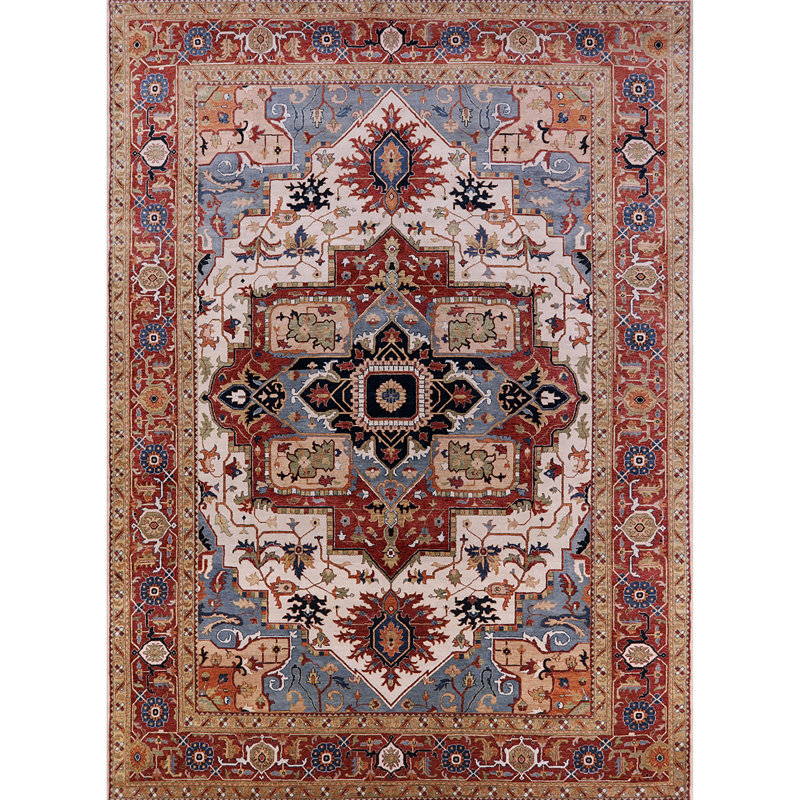 Tapis oriental brun / rouge / bleu Guerneville, Rond 5 pi