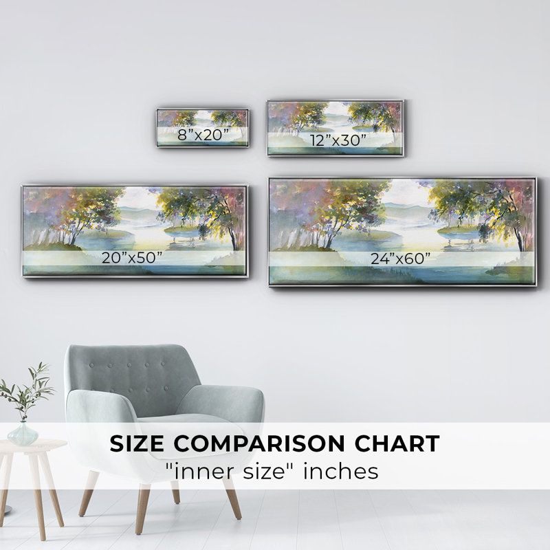 «Meandering Lake I», reproduction d'art sur toile, H 8 po x l 20 po x P 1,5 po, Argent