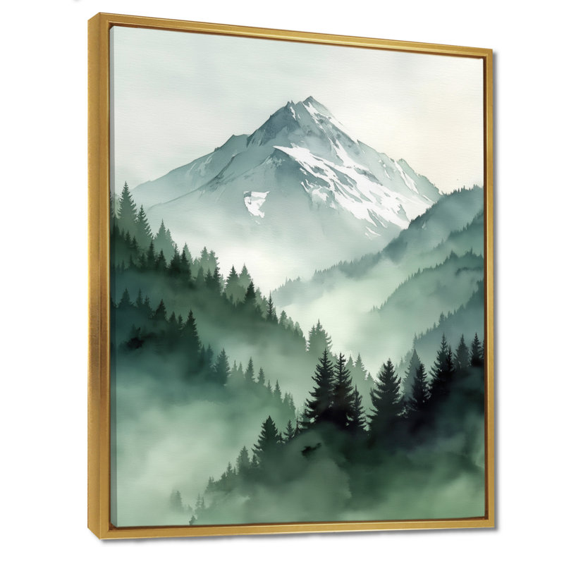 Art marocain sur toile, montagnes marocaines, H 20 po x l 12 po, Cadre flottant, Doré