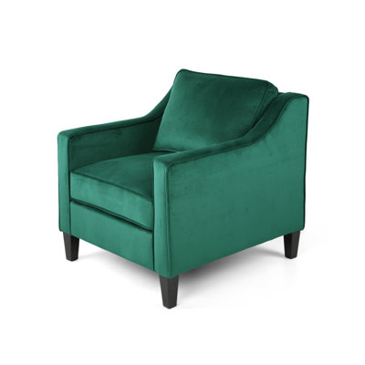 Green Velvet Upholstered Club Chair