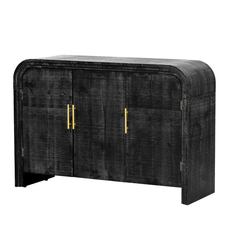 Buffet en noir antique et or, détails de la salle à manger - rétro minimaliste, séparateurs réglables, Noir antique