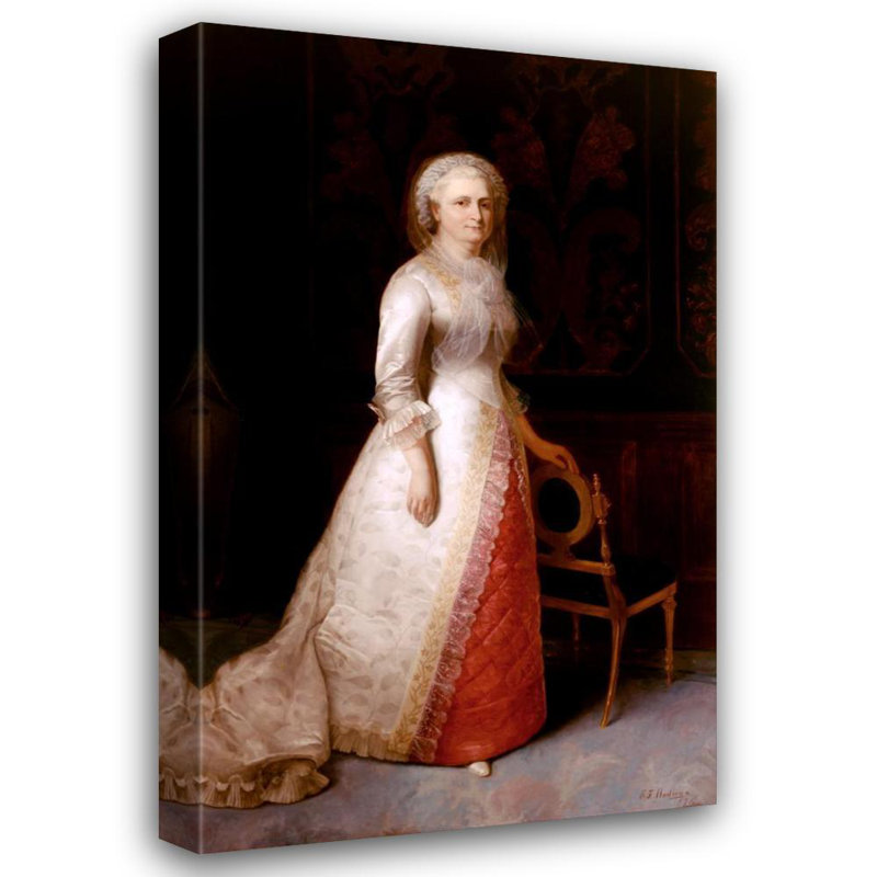 «Martha Dandridge Custis Washington» par Eliphalet Fraser Andrews - Art mural sur toile tendue avec châssis