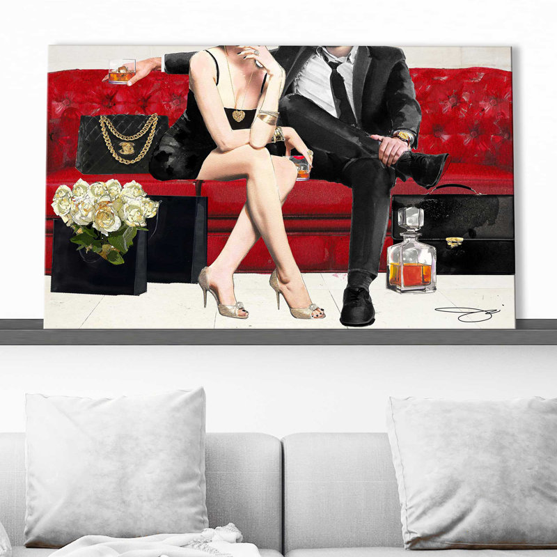 «Cocktail Hour» par By Jodi - impression, H 24 po x l 40 po x P 1,5 po, Toile tendue