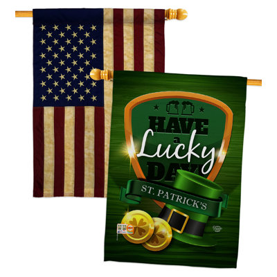 Drapeau de maison 3 pi 3 po x 2 pi 3 po Have a Lucky Day