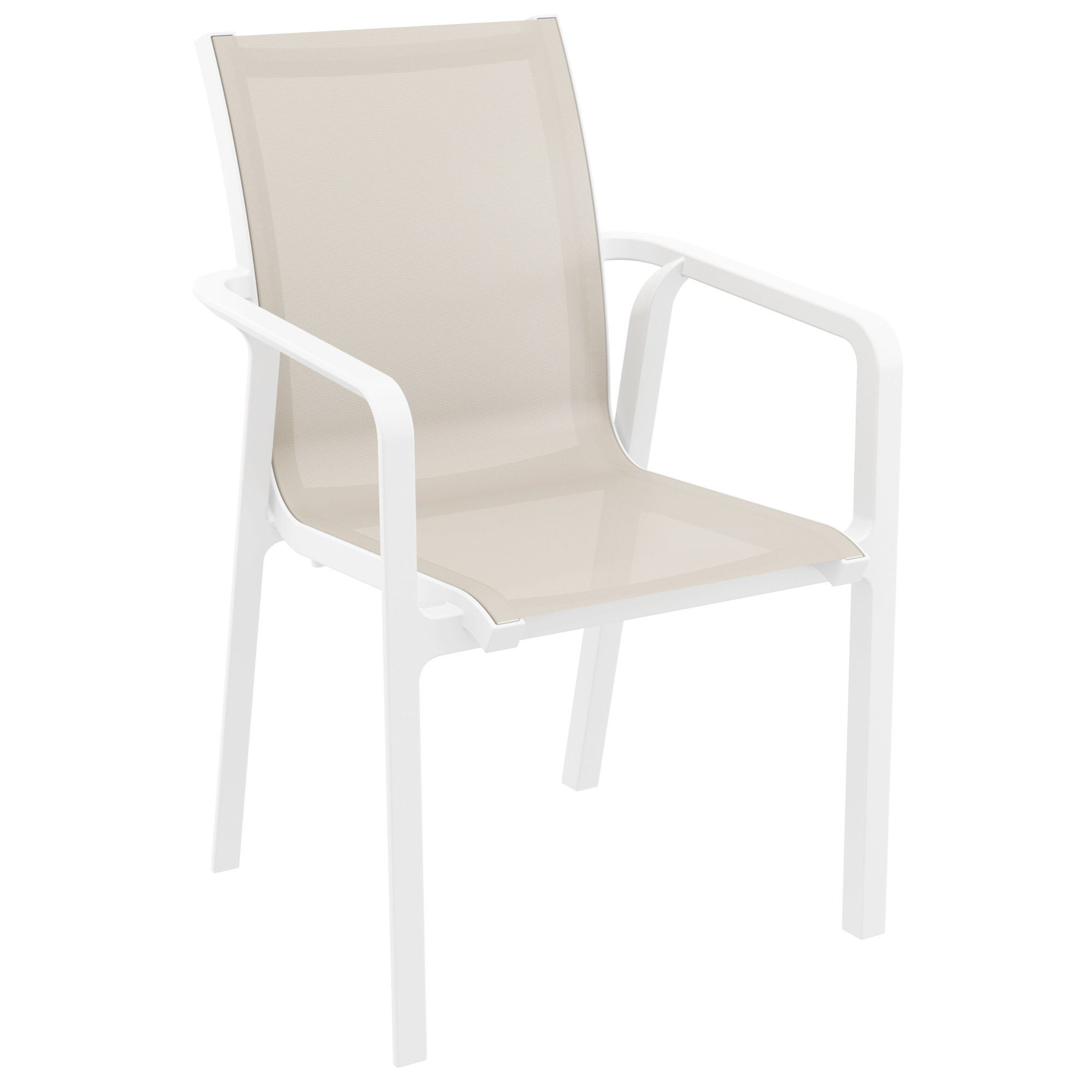 Farrah Square 2 - Person 24" Long Bistro Set, White/Taupe