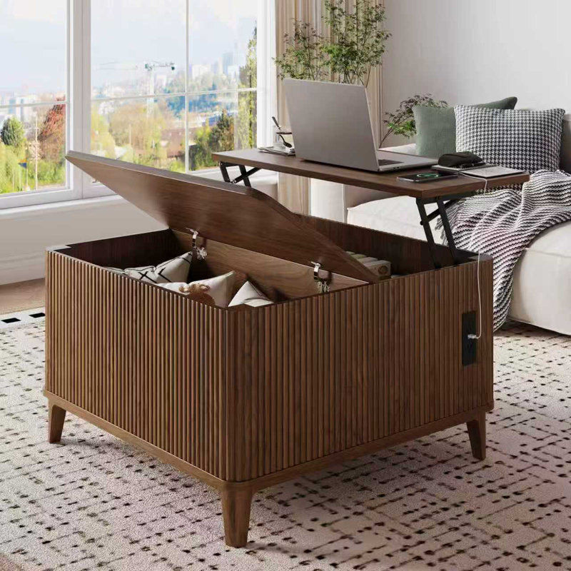 Table basse à plateau relevable avec rangement
