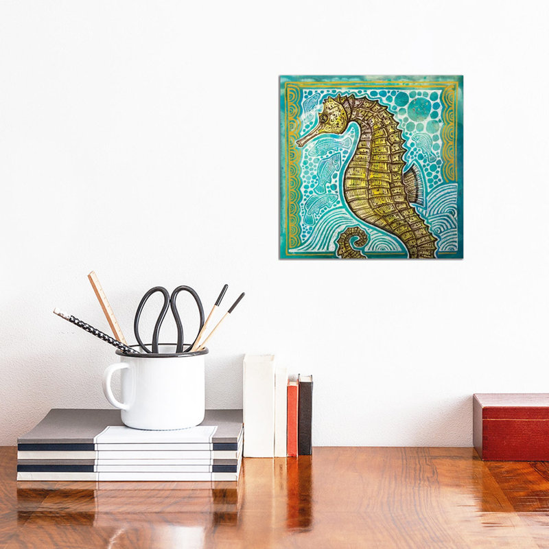 Lined Seahorse by Lynnette Shelley - Wrapped Canvas Print, 30.48 cm H x 30.48 cm W