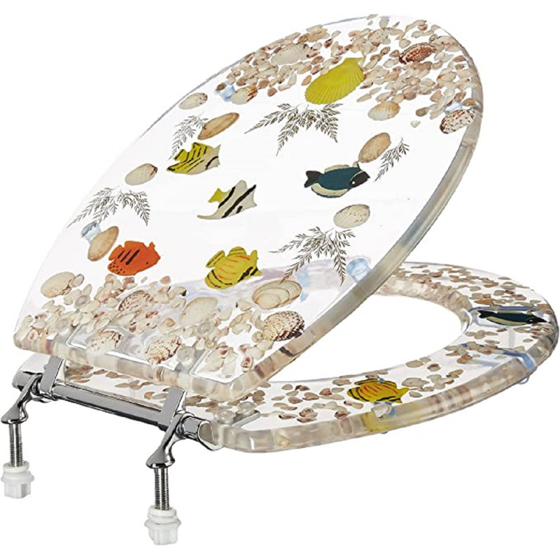 Siège de toilette poisson rond, Transparent