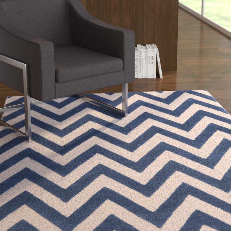 Chevron Wool Hand Woven Area Rug, Rectangle 152 x 244cm
