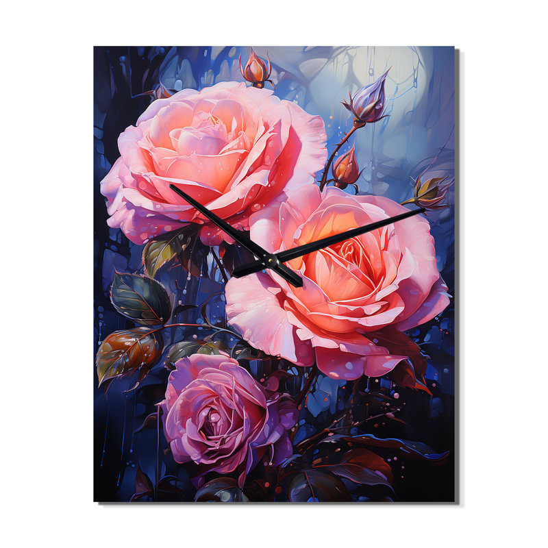 Horloge murale Cappy - Roses, Grand