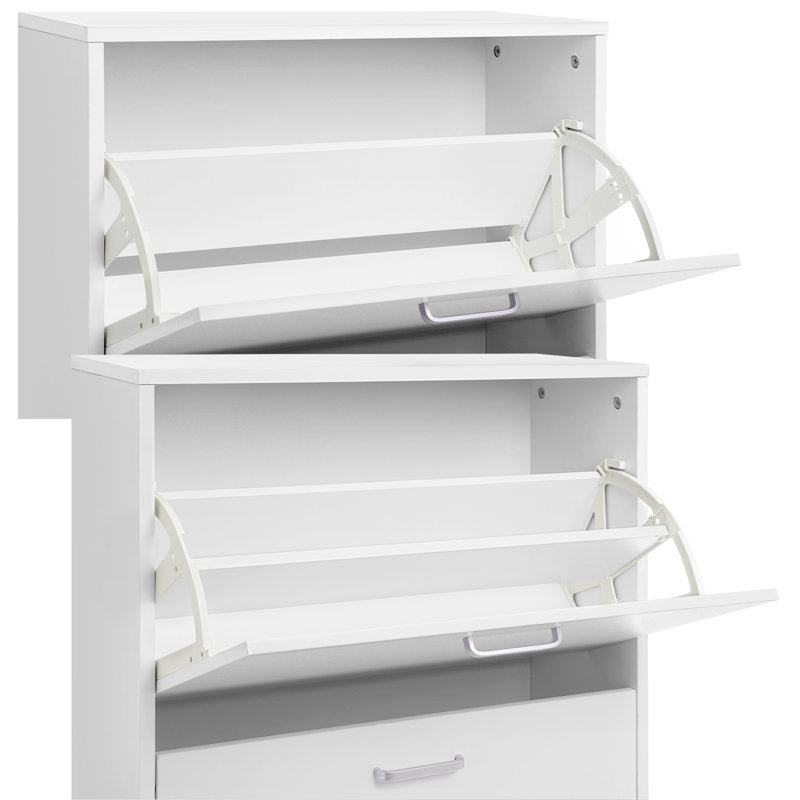 12 Pair Flip Down Shoe Storage, White