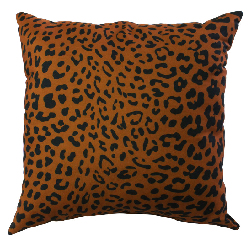 Animal Print Reversible Throw Pillow, Dark brown