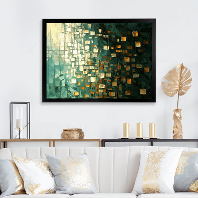 «Ambitions Of Dreams Retro Gold and Teal I», reproduction d'art sur toile