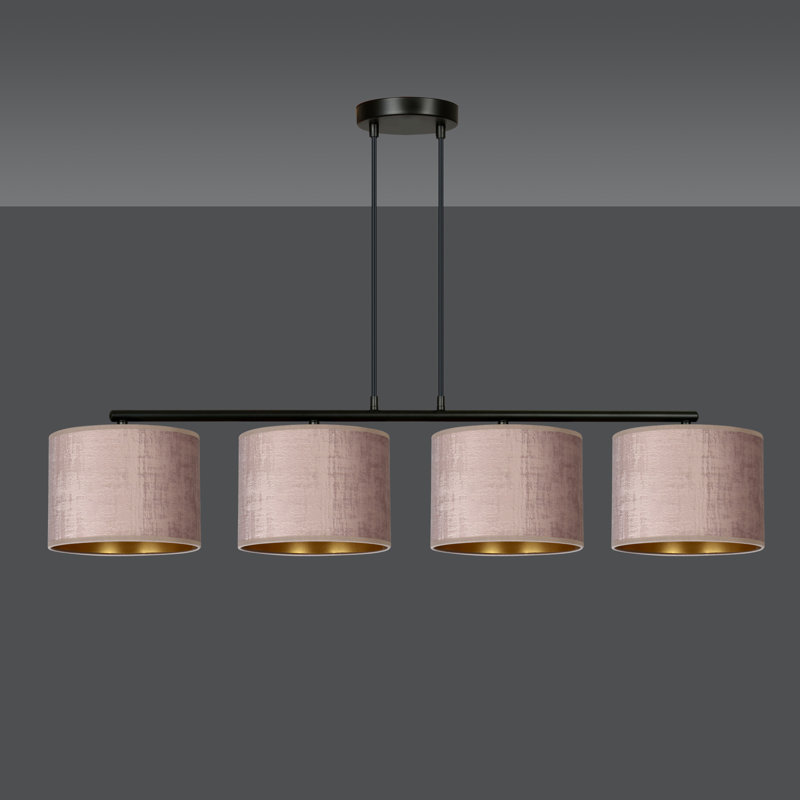 Eamie 4 - Light Kitchen Island Drum Pendant, Pink