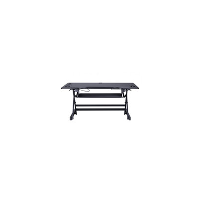  46 in. Beige Height Adjustable Corner Standing Desk Converter with Dual Monitor Arm Mount and Extra Keyboard Tray