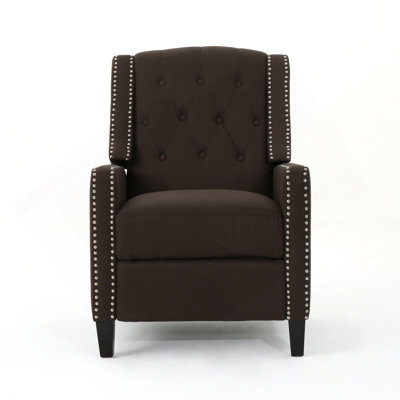 Classic Coffee Fabric Push Back Chair