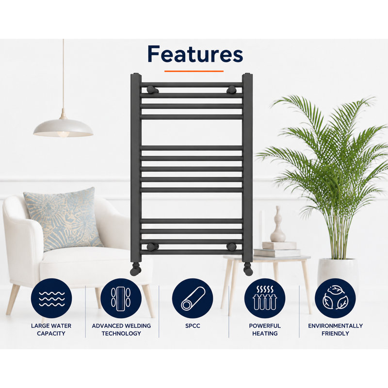 Heated Towel Rail 77cm x 50cm, Grey