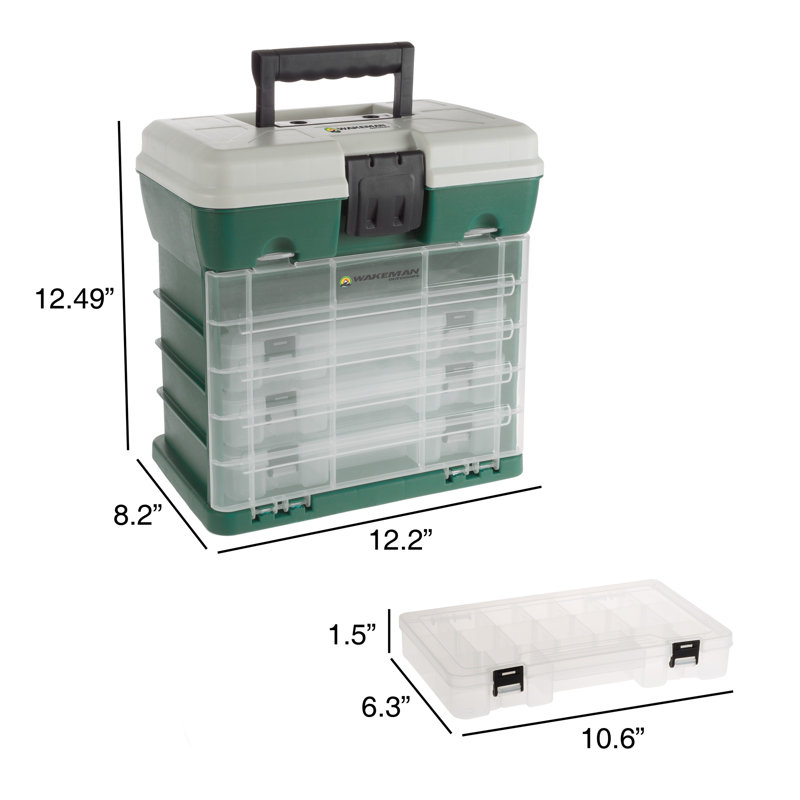Stalwart Portable Tool Box - Small Parts Organizer with Drawers and Customizable Compartments for Hardware, Fishing Tackle, Beads, or Crafts