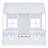 White Full-Size Wood House Bed with Twin Trundle for Kids’ Fun and Sleep-298207991
