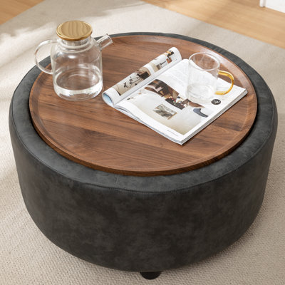 Bryonie Round Cocktail Ottoman with Storage