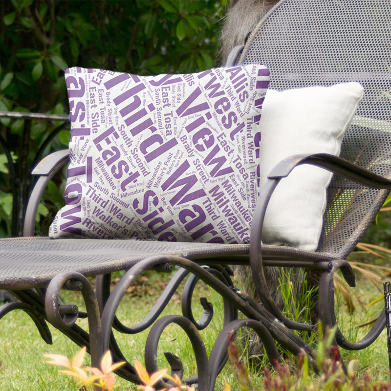 Coussin décoratif intérieur/extérieur milwaukee, Oui, Mauve, H 16 po x l 16 po