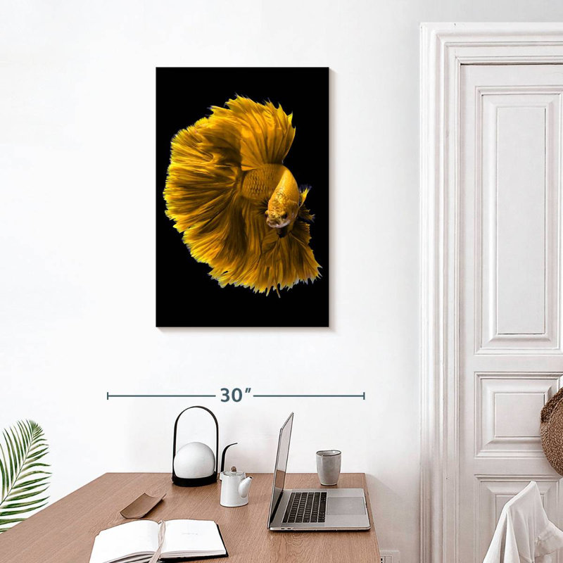 Brampt Yellow Dragon Betta Fish, 30" H x 20" W